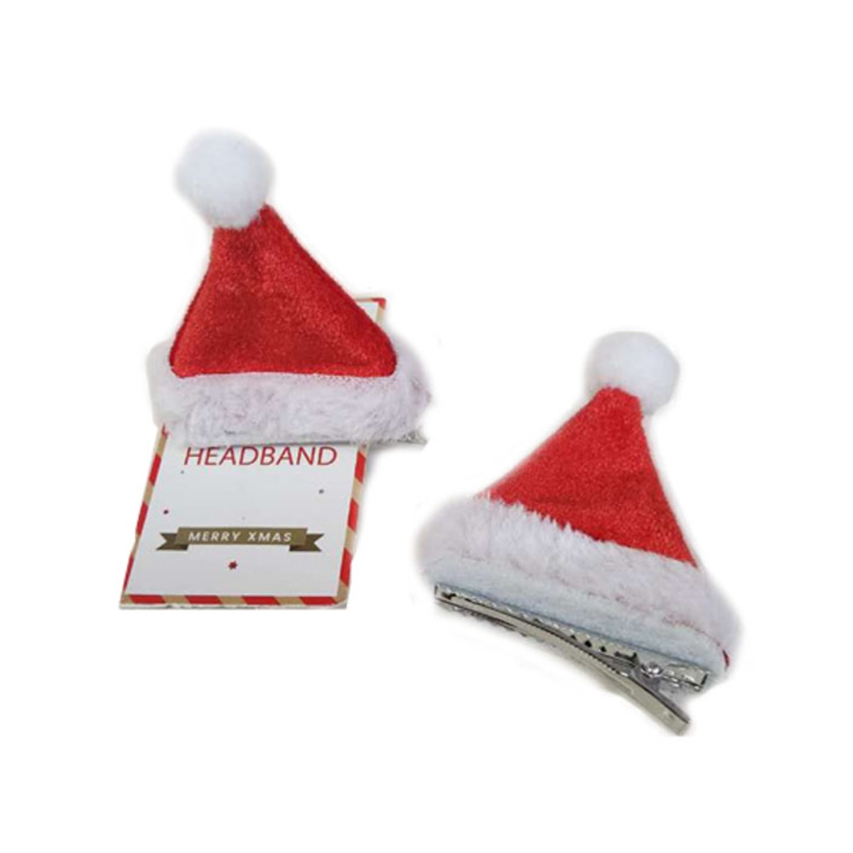 Mini Santa Hat Holiday Hair Clips