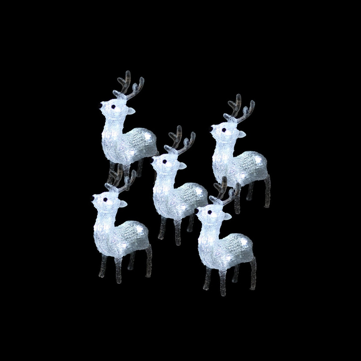 Christmas Elves Acrylic LED Baby Reindeer (Set of 5)