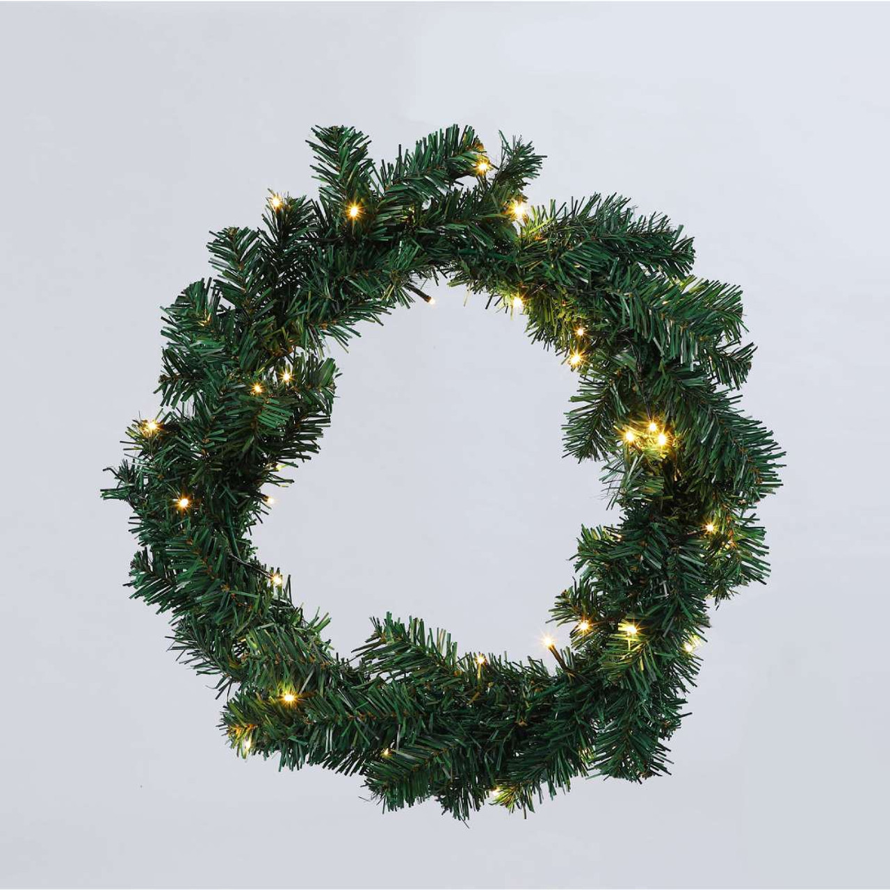Christmas Elves Green Pre-Lit Wreath 80 LEDs Warm White