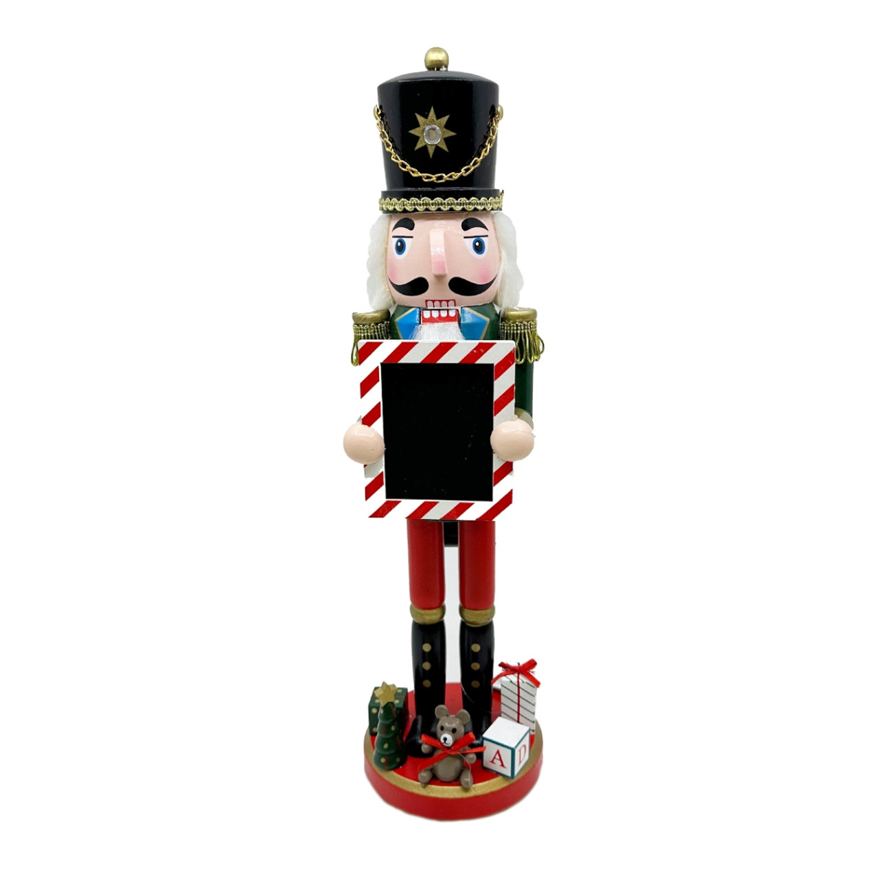 Christmas Elves Wooden Nutcracker with Blackboard