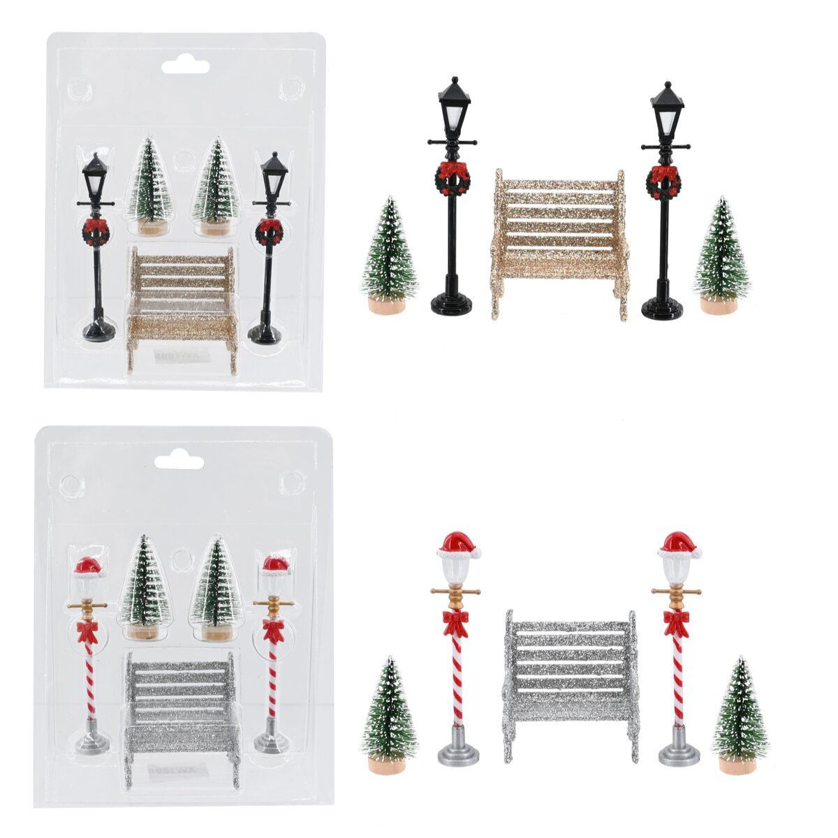Whimsical Christmas Village Street Scene – Collectible 5-Piece Set (2 Styles)