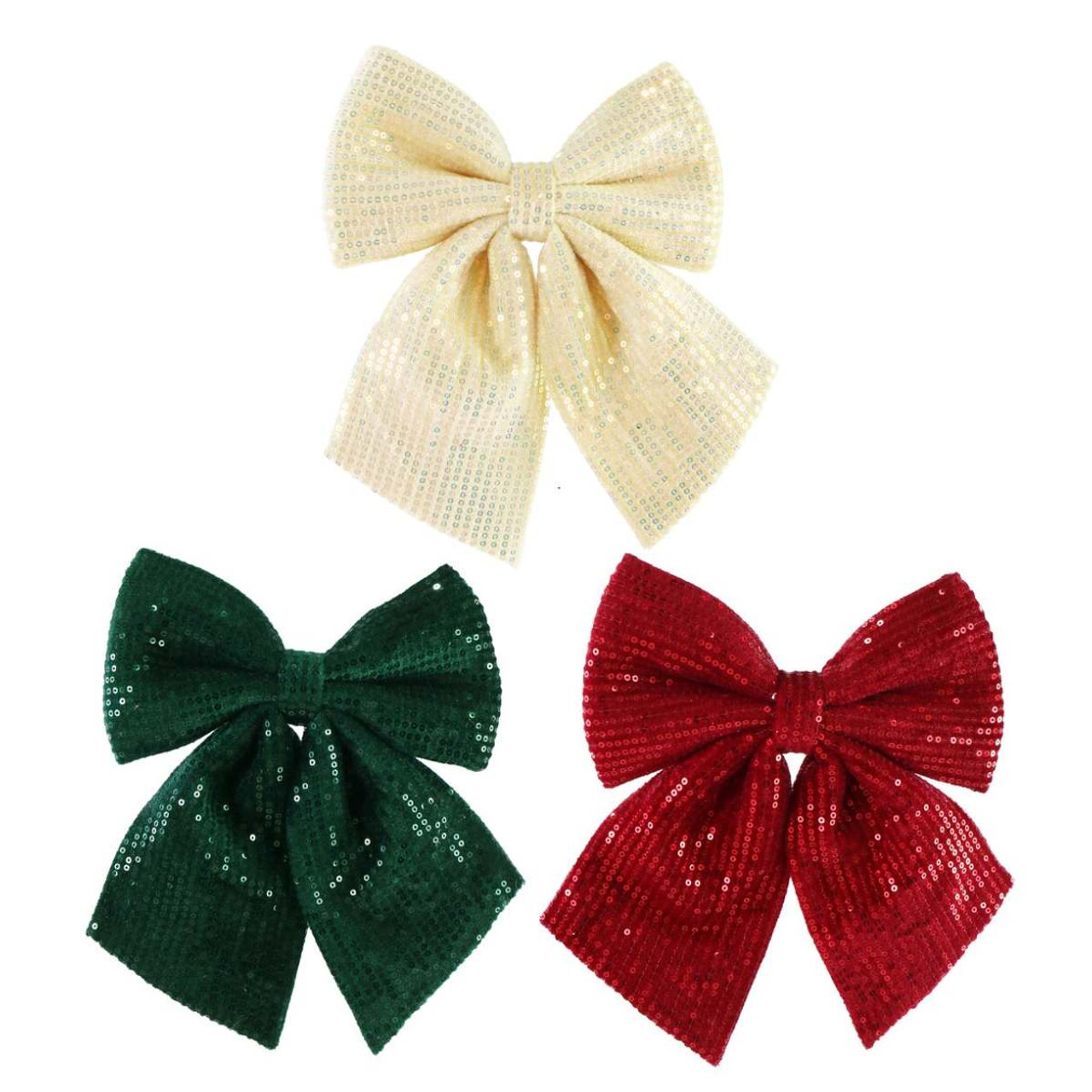Sparkling Velveteen Sequin Bow Decoration (3 Styles)