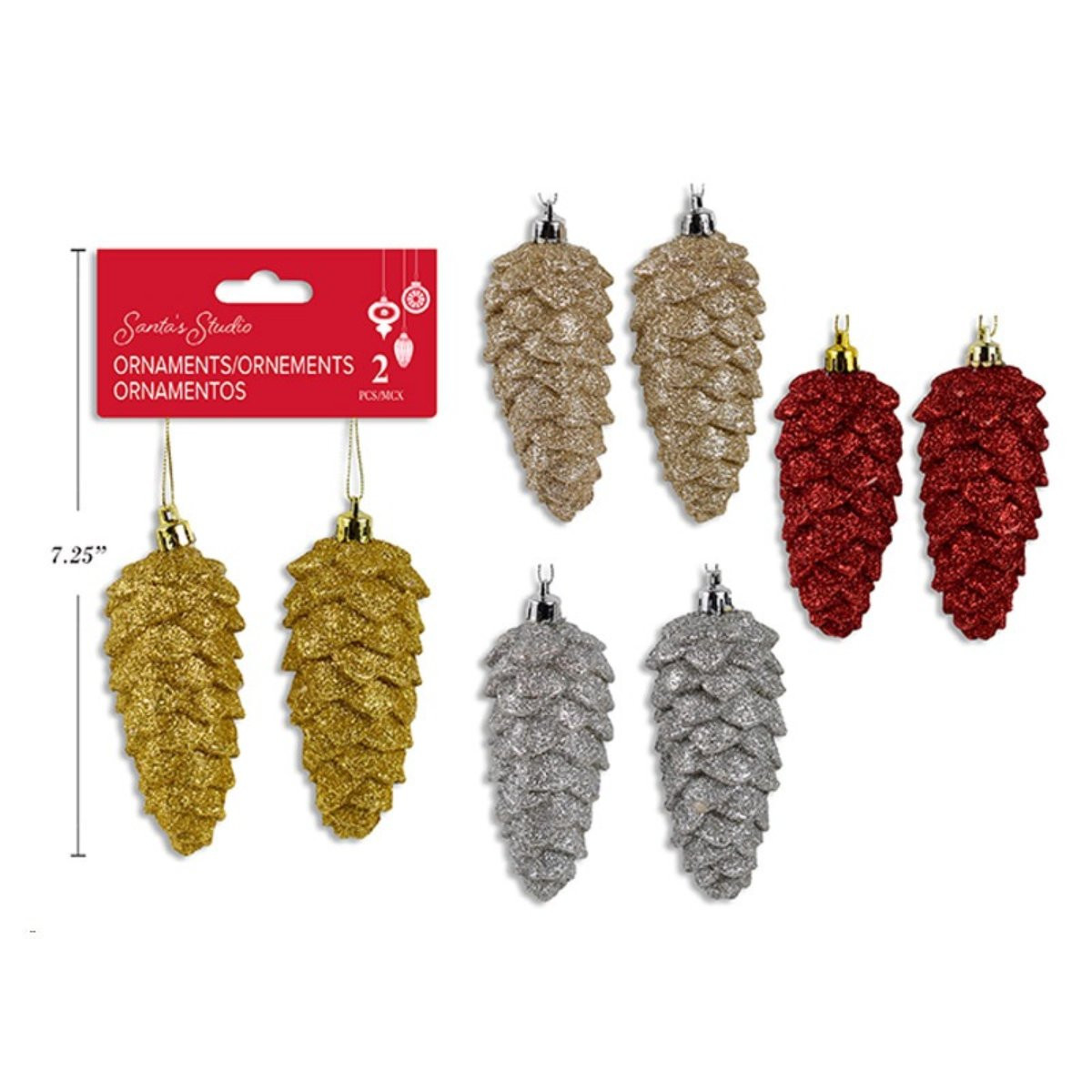 Christmas Elves Glitter Pine Cone