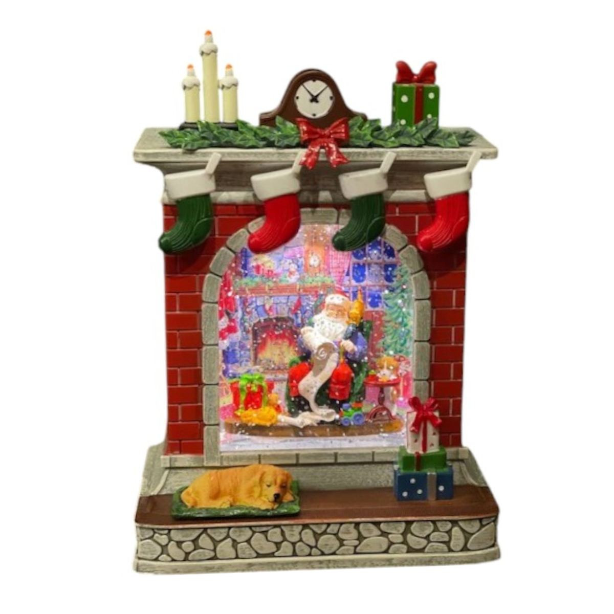 Swirling Glitter Fireplace Battery Operated Lantern