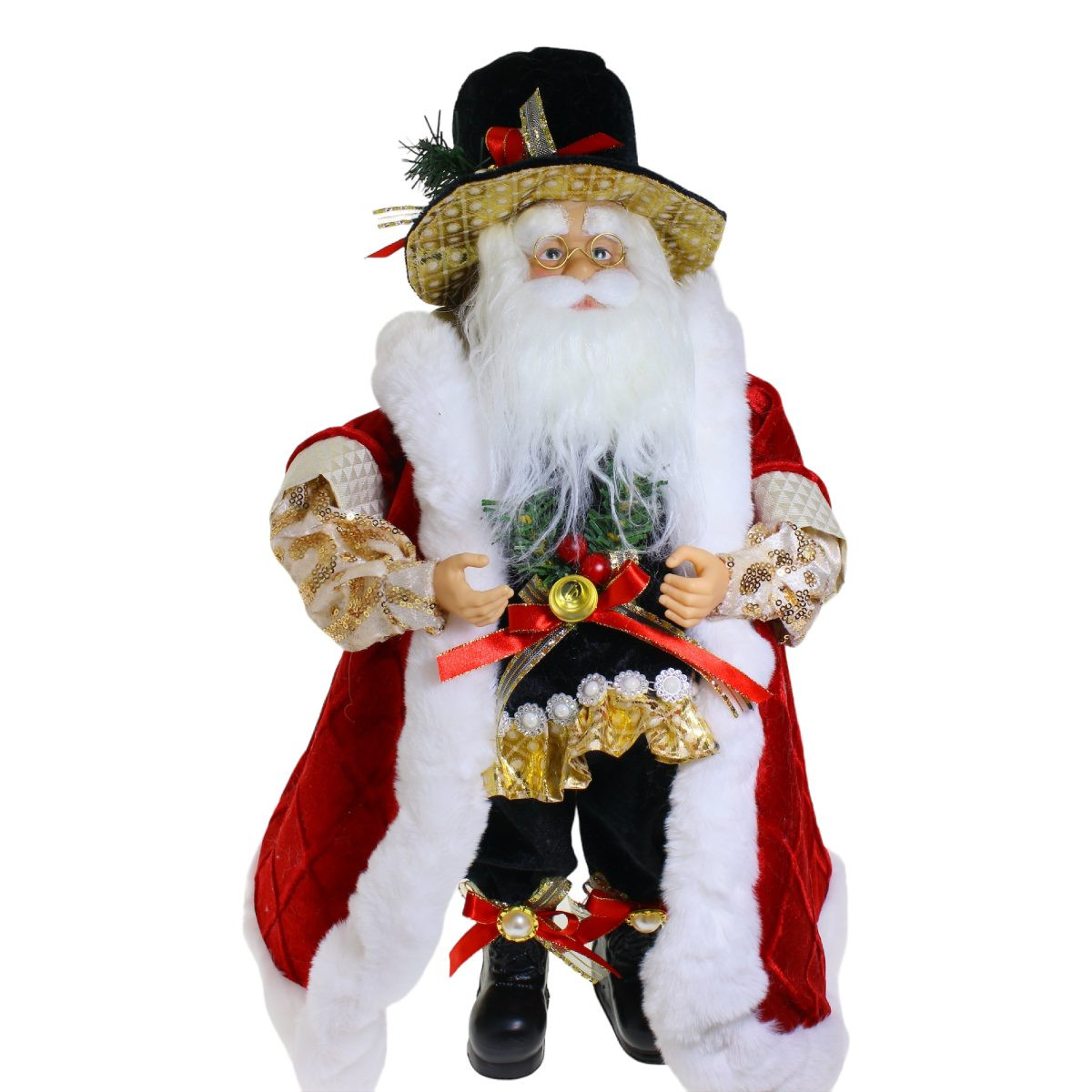 Santa Christmas Decor with Black Hat