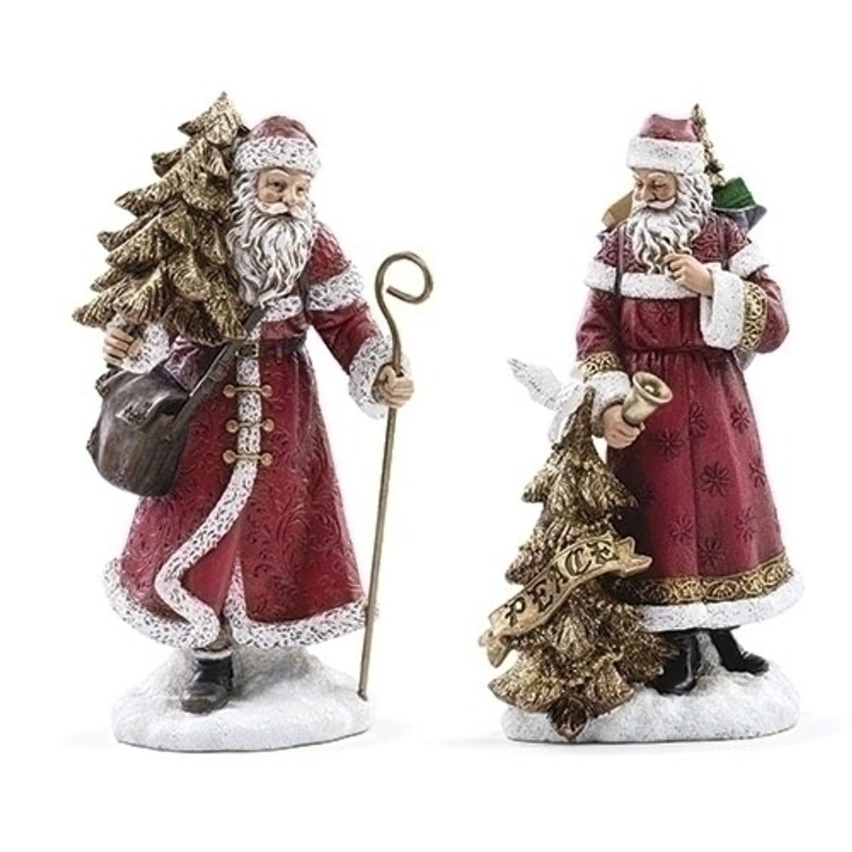 Santa with Gold Tree Figure (2 Styles)