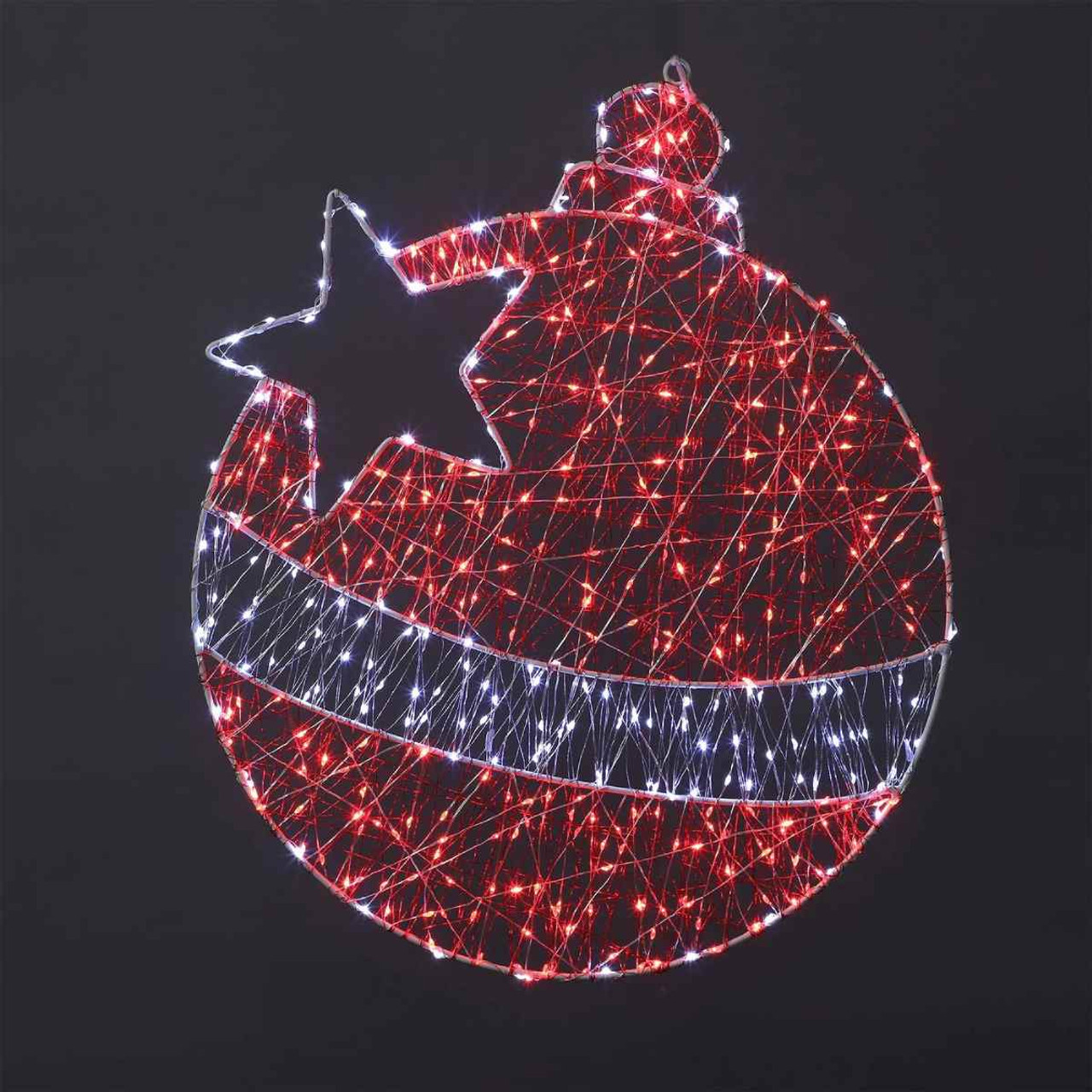 Red and White Micro LED Bauble Light
