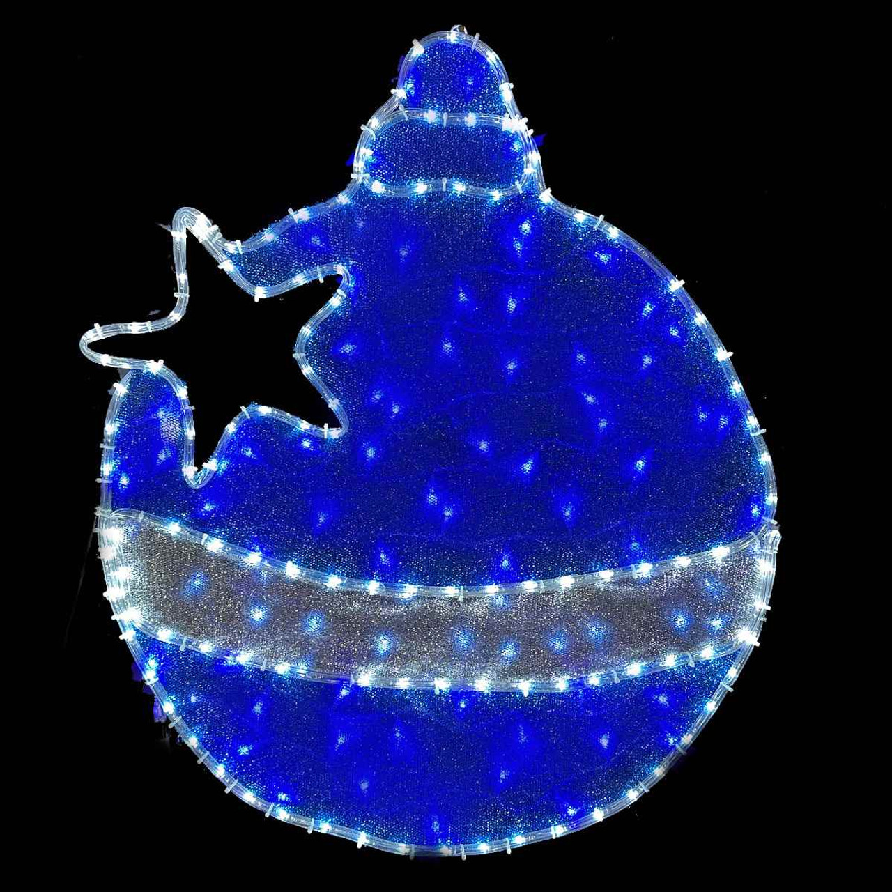 Blue Mesh Tinsel LED Rope Light Bauble