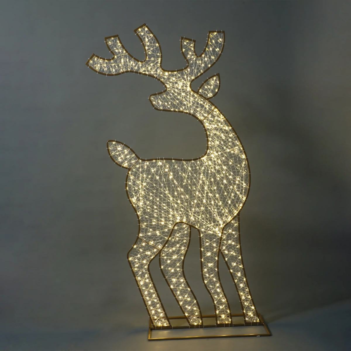 LED Mesh Reindeer Motif with Twinkle Warm White Lights