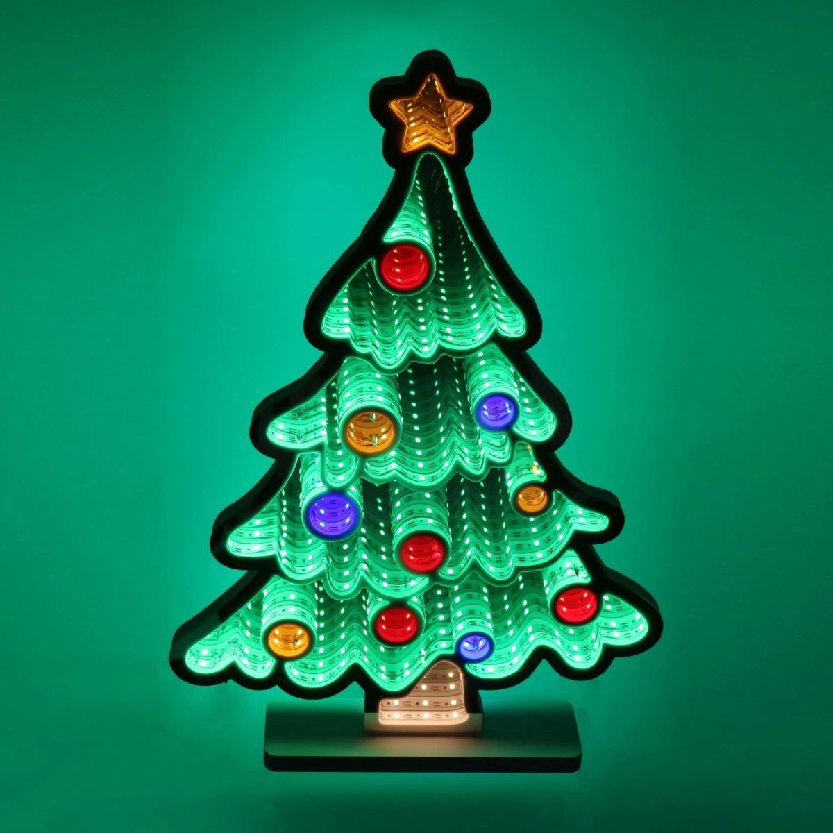 Festive Infinity Mirror Effect Light Tree!