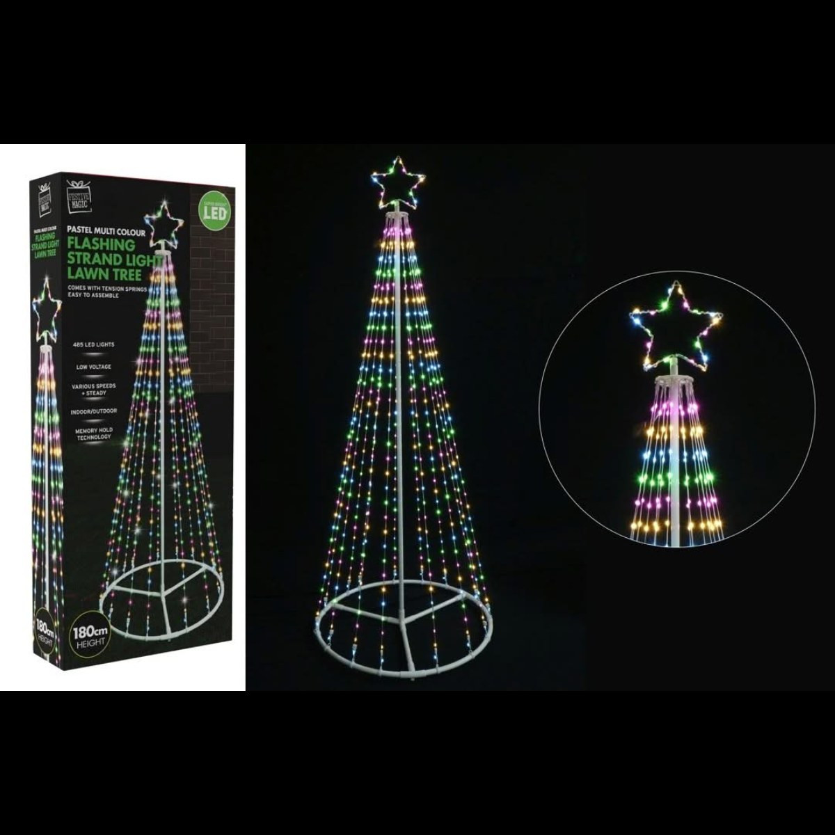 Flashing LED Wire Cone Christmas Tree