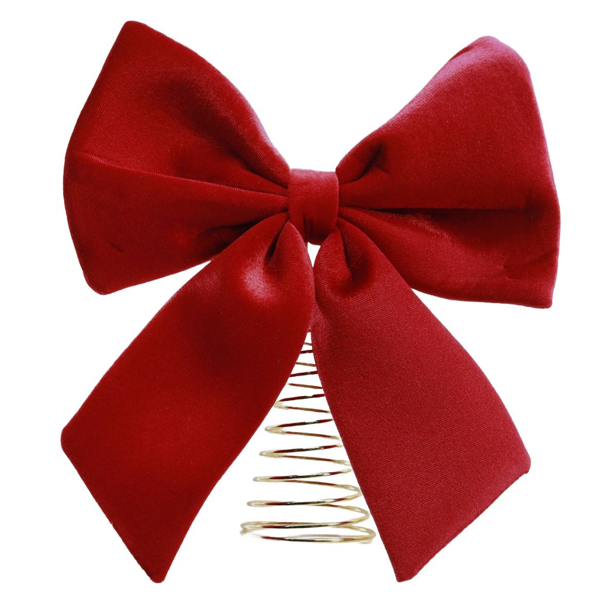 Plush Burgundy Velvet Bow Topper with Gold Spiral Base