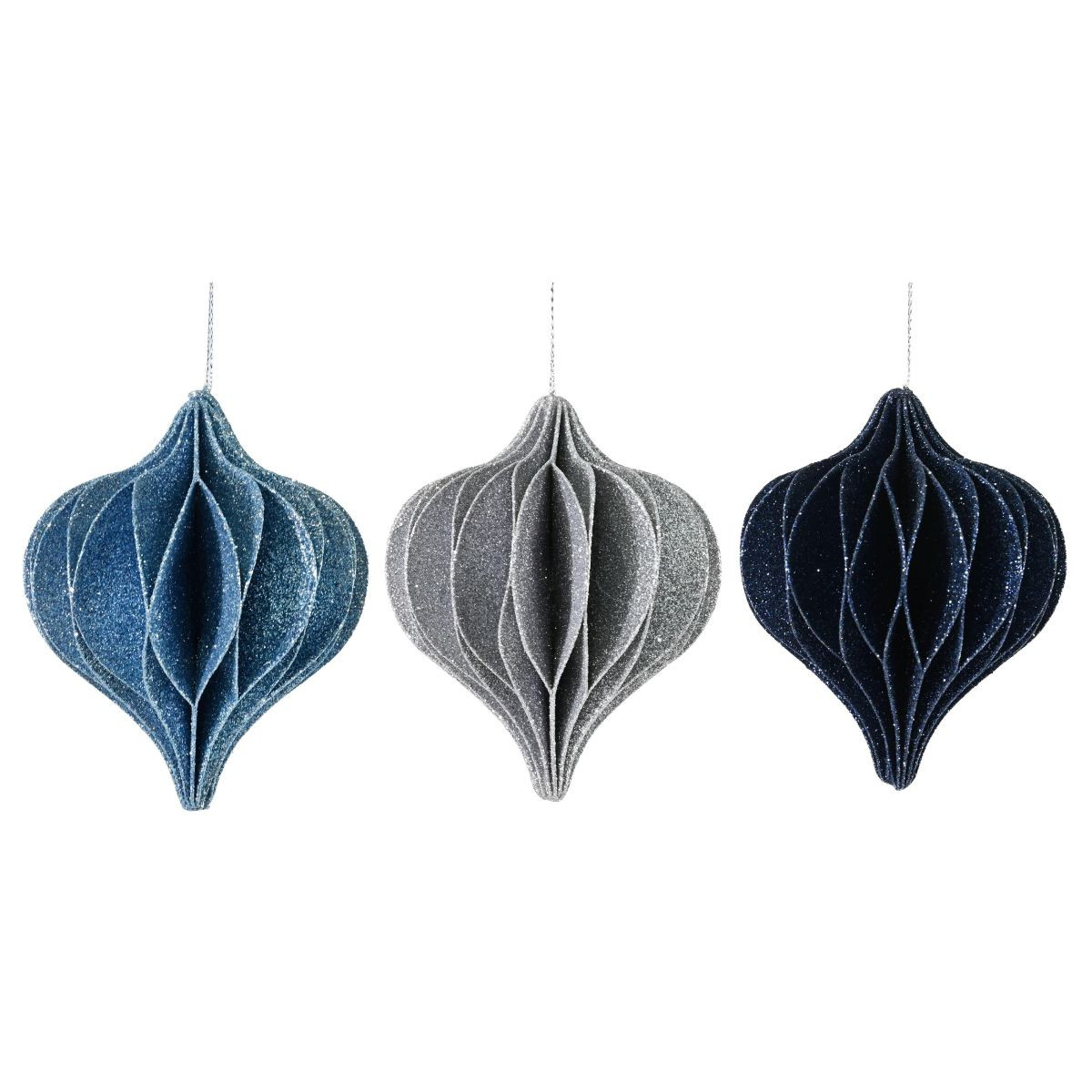 Glitter Drop Honeycomb Lantern Christmas Tree Decoration (3 Styles)