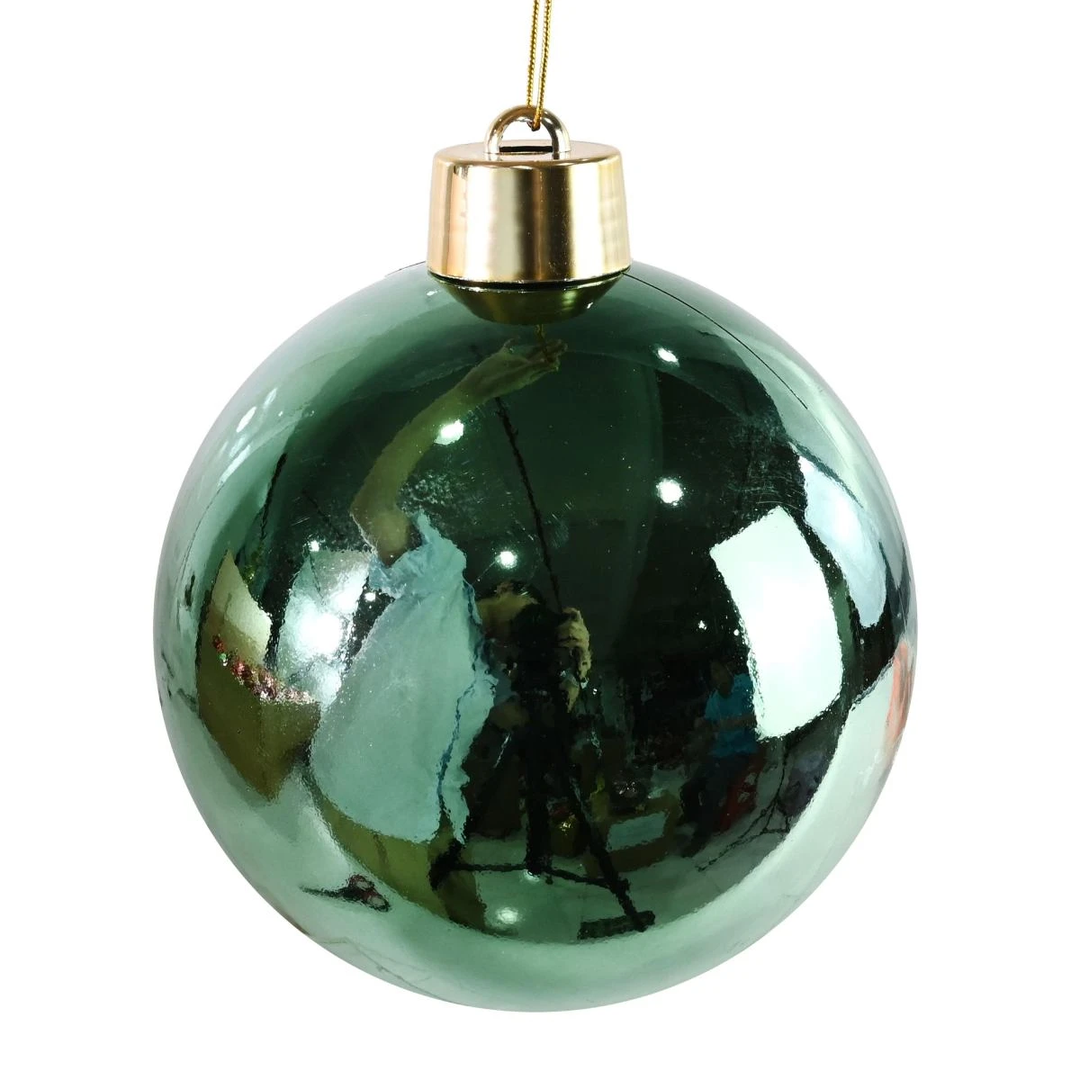 Extra-Large Reflective Sage Green Bauble Ornament
