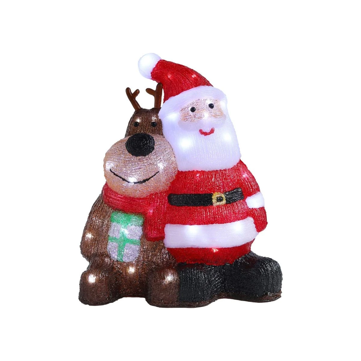 Acrylic LED Reindeer with Santa