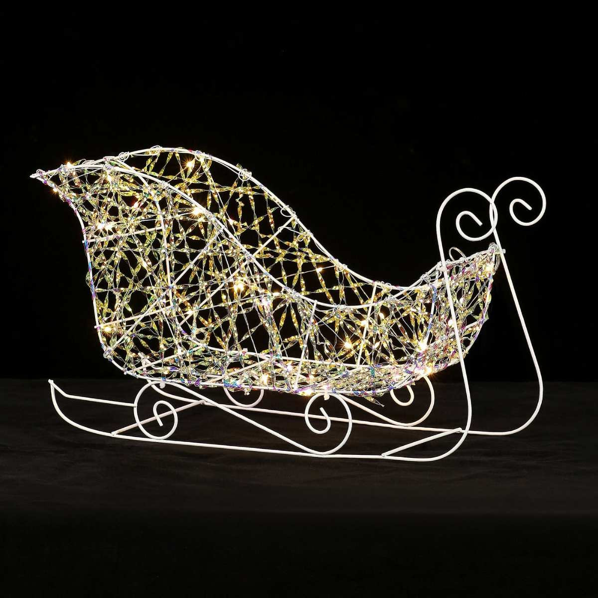 LED Iridescent Glitter Light Up Sleigh
