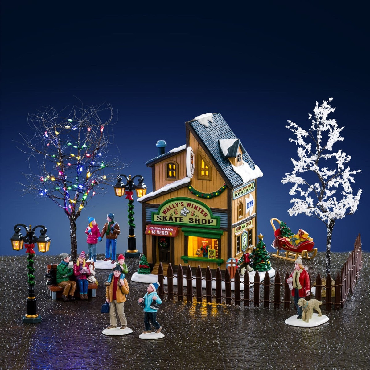 Lemax Wally’s Winter Skate Shop Set - Vail Village House Sets