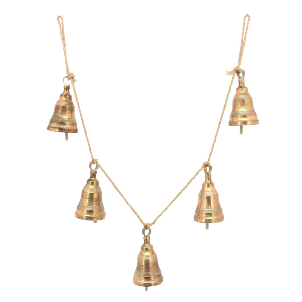 Rustic Copper Metal Cowbell Garland (5 Bells, 9.5cm x 17cm)