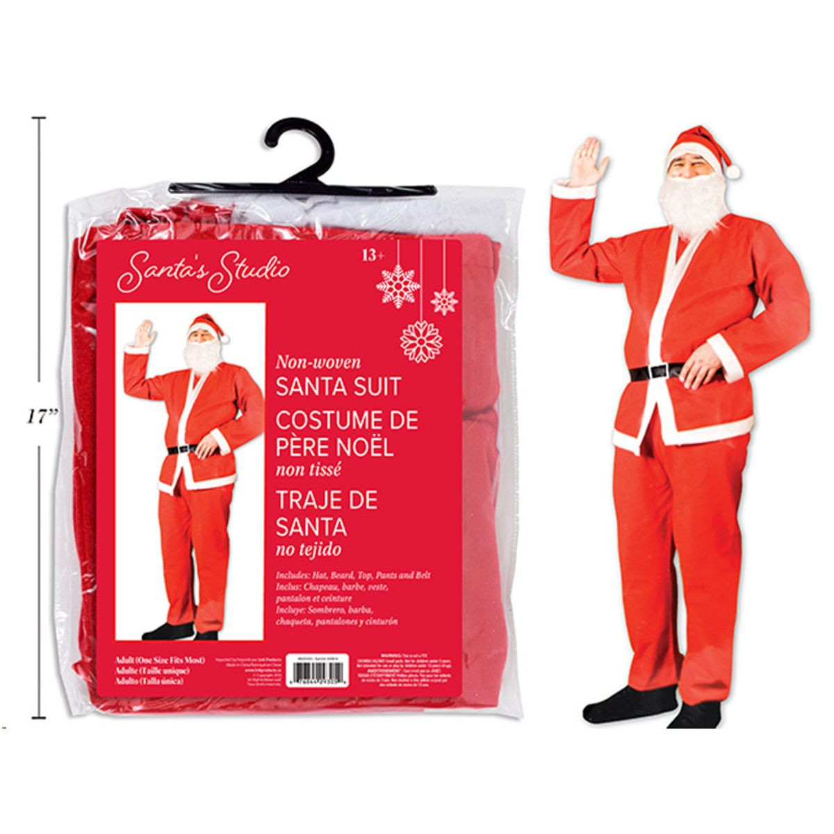 5-Piece Adult Santa Claus Costume Set – One Size Fits Most