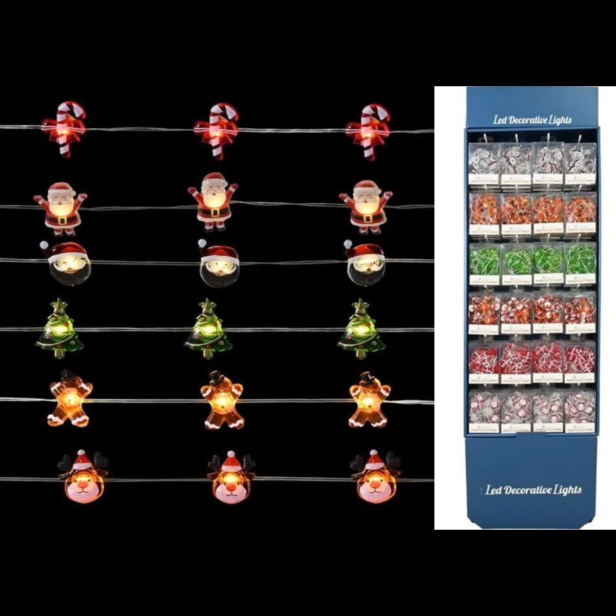 30pc Christmas Novelty Character Wire Light Set Assortment