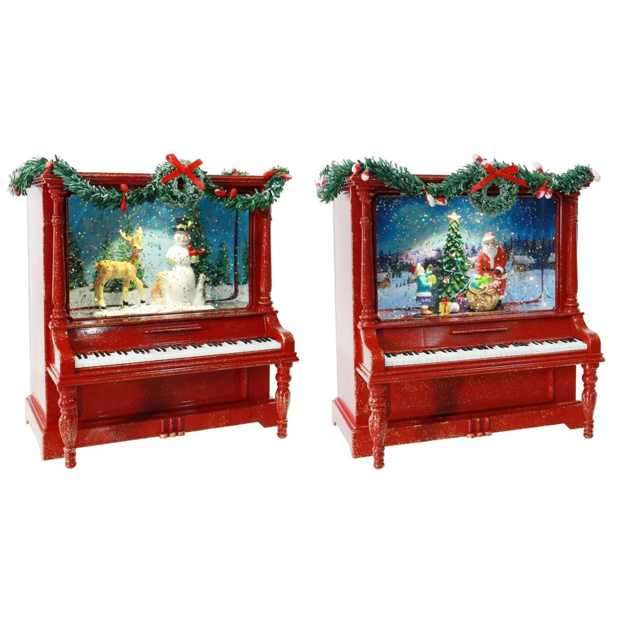 Musical LED Glitter Swirl Upright Piano Display (2 Styles)