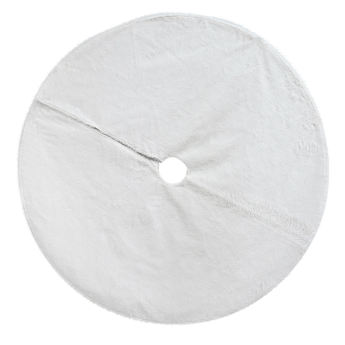 Premium Snow White Plush Faux Fur Christmas Tree Skirt