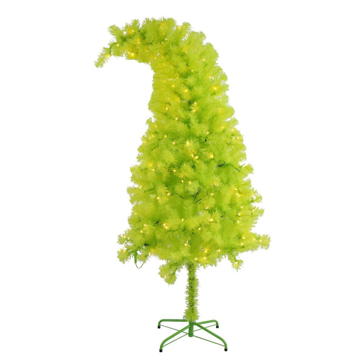 Mean Green Bent Top Pre-Lit Artificial Christmas Tree
