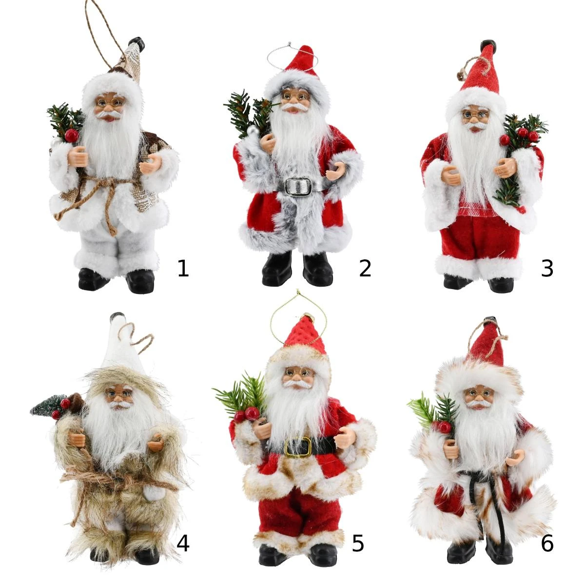 Vintage Plush Santa Claus Hanging Figurine (6 Styles)