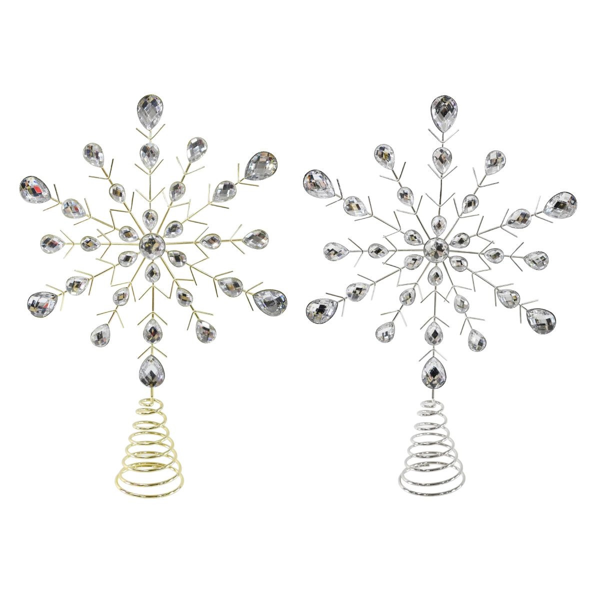 Jewelled Crystal Snowflake Christmas Tree Topper - 2 Colours