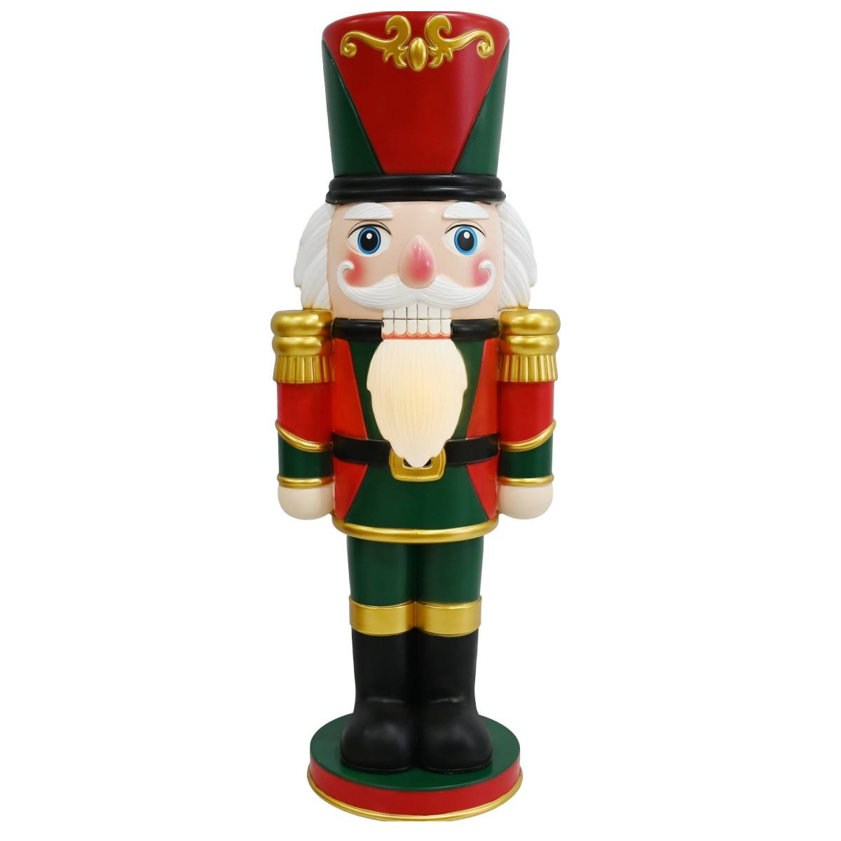 Blow Mold Illuminated Toy Soldier Nutcracker Statue