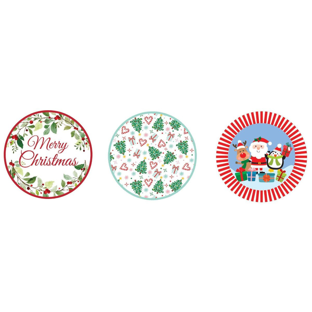 Christmas Design Disposable Paper Bowls 16cm - Pack of 6 (3 Styles)