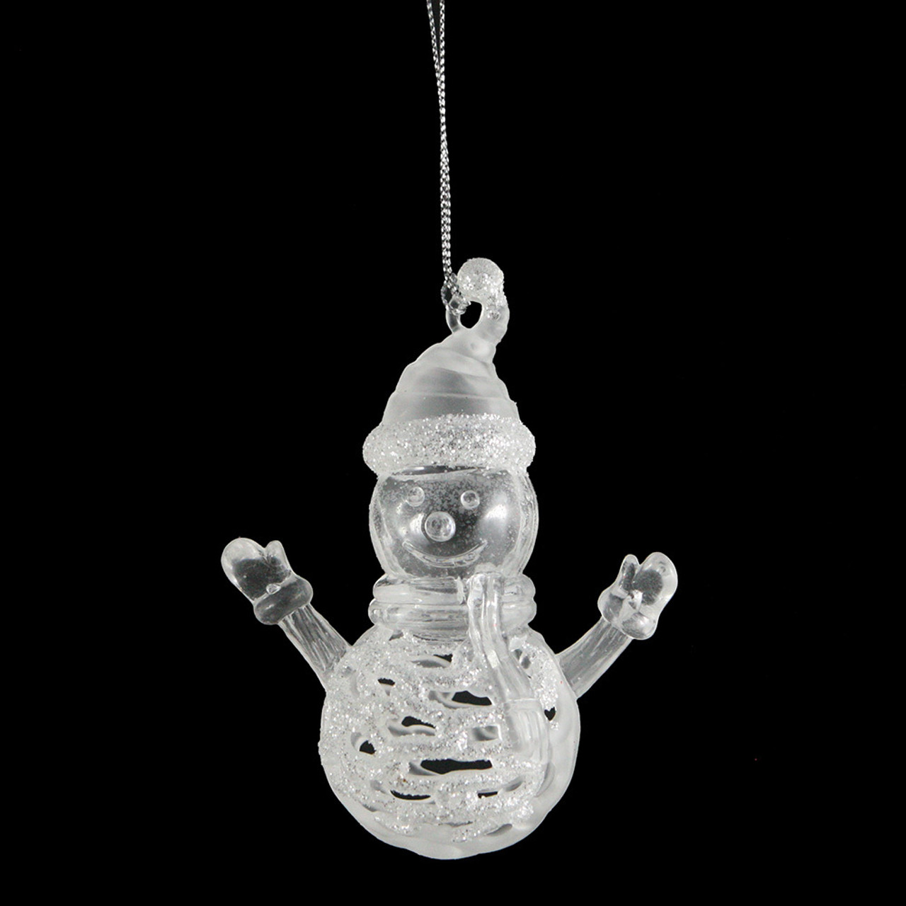 White Translucent Snowman Christmas Ornament
