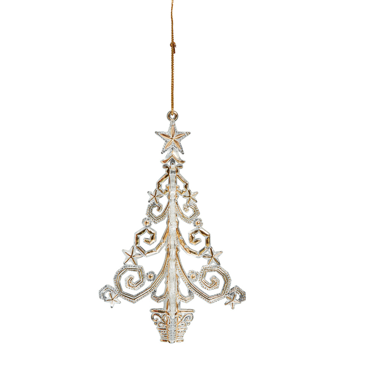 Gold Acrylic Christmas Tree Hanging Ornament