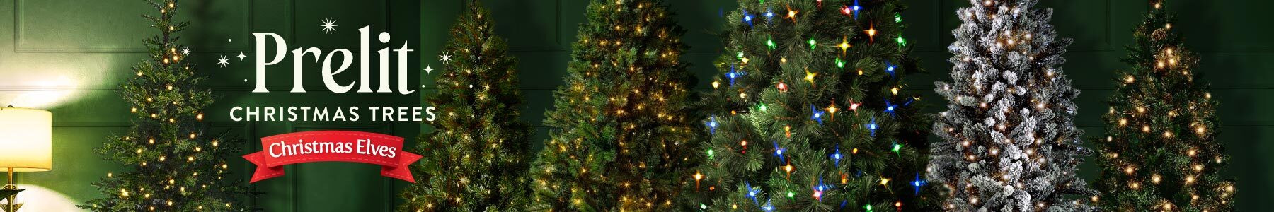 Shop pre-lit Christmas trees at Christmas Elves