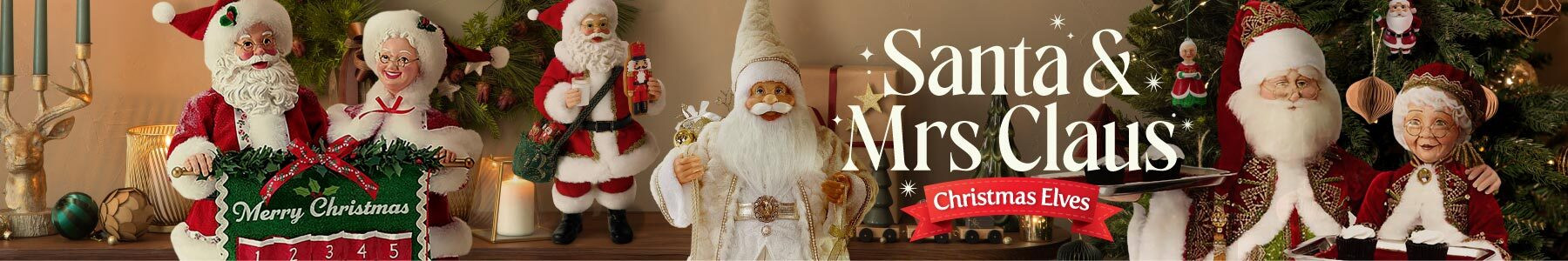 Shop Santa and Mrs Claus decorations at Christmas Elves