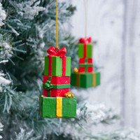 Elf Series Tower of Treasures stacked giftbox Christmas ornament