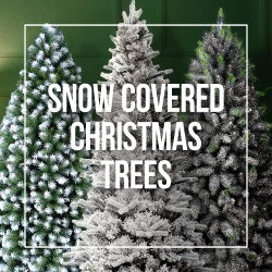 Flocked and Snow-Covered Artificial Christmas Trees