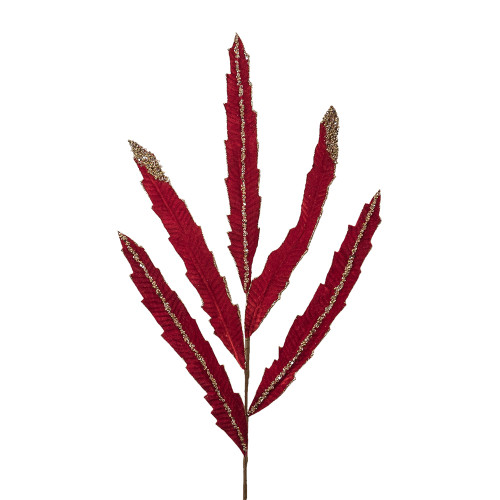Glitter Leaf Spray Red & Gold Glitter Leaf Spray Red & Gold