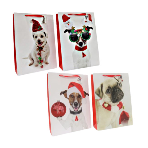Large Christmas Dog Gift Bag Festive Designs