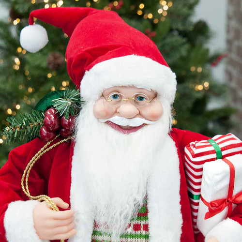 Tabletop Red Santa Claus With Presents Tabletop Red Santa Claus With Presents