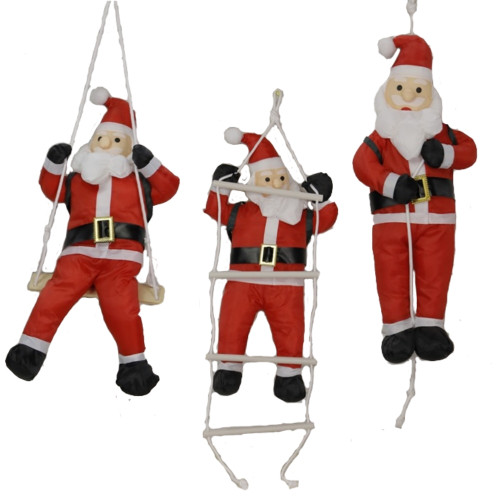 Christmas Elves Red Festive Hanging Nylon Santa Christmas Elves Red Festive Hanging Nylon Santa