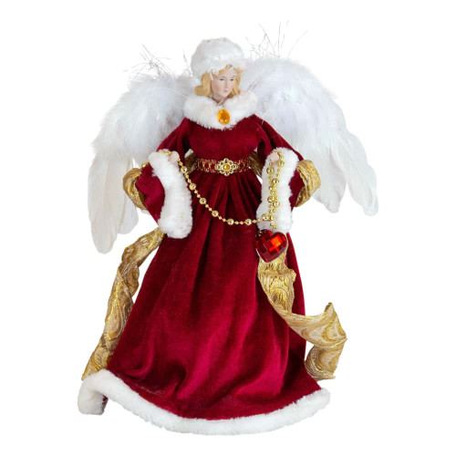 Velvet Burgundy Angel Tree Topper Velvet Burgundy Angel Tree Topper