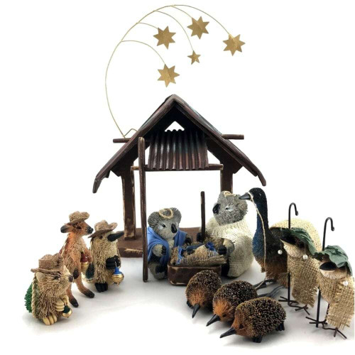 Set of 13 Adorable Australian Animals Illustrating Nativity Scene Set of 13 Adorable Australian Animals Illustrating Nativity Scene