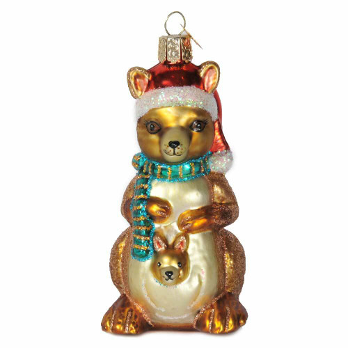Christmas Kangaroo Glass Ornament Christmas Kangaroo Glass Ornament