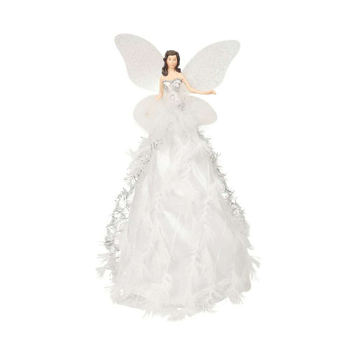 Angel Cone Tree Topper White And Silver Angel Cone Tree Topper White And Silver