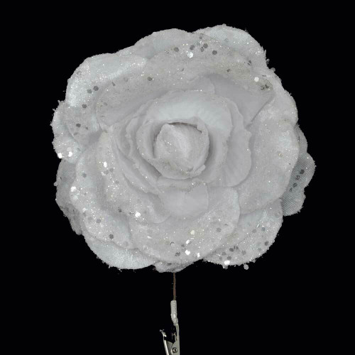 White Rose With Clip White Rose With Clip