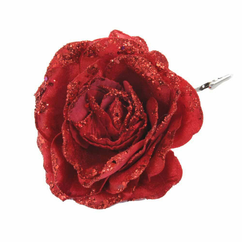 Red Rose on Clip - 15cm Red Rose on Clip - 15cm