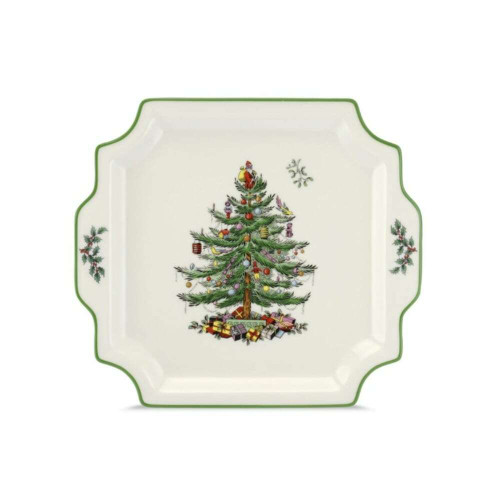 Spode Christmas Tree Square Handled Platter Spode Christmas Tree Square Handled Platter