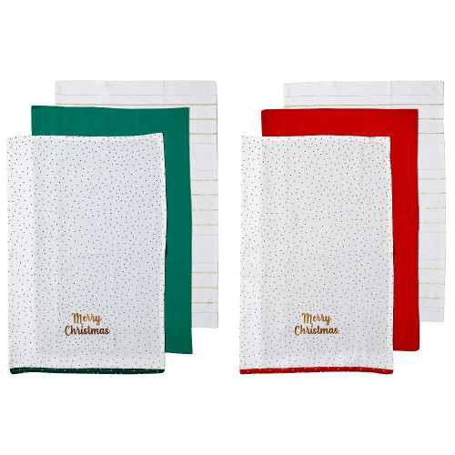 Joyful Merry Christmas Kitchen Towel Pack of 3 (2 Styles) Joyful Merry Christmas Kitchen Towel Pack of 3 (2 Styles)
