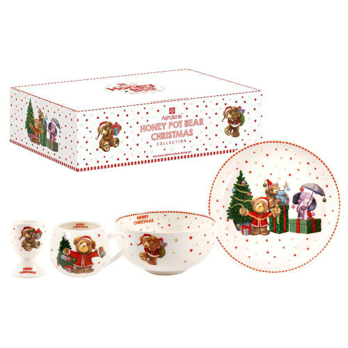 Honey Pot Bear Christmas Ceramic Dinner Set (Set of 4) Honey Pot Bear Christmas Ceramic Dinner Set (Set of 4)